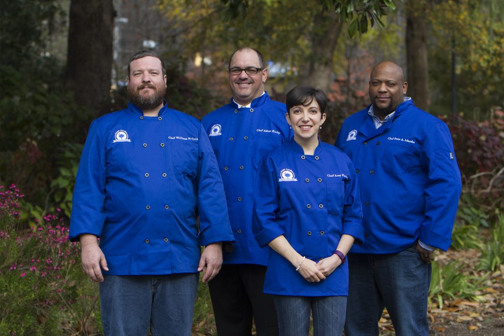 Chef Ambassador Announcement - 20161208 - The 2017 Chef Ambassadors were announced today during a ceremony held at the SC Statehouse. The new chefs are: Chef William Cribb, of Spartanburg. He has two restaurants: Cribbs Kitchen and Willy Taco. Chef Amy Fortes of Rock Hill with two restaurants: The Flipside Restaurant and The Flipside Cafe. Chef Adam Kirby of Pawleys Island with Bristro 217 Chef Sean Mendes of Charleston with Roadside Seafood and Blues Burger Joint. (Credit: SCPRT/Photo by Perry Baker)