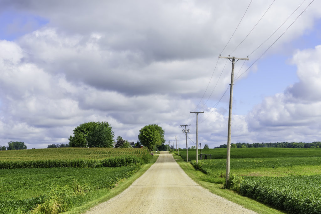 Rustic road in the American heartland